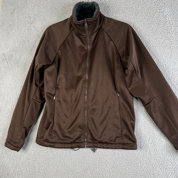Columbia Interchange Jacket Women Medium Brown Faux Fur Collar Full Zip Gorpcore - Picture 2 of 14
